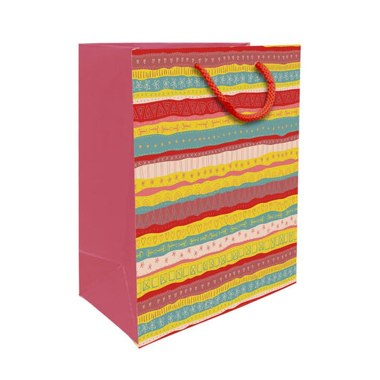 PaperPep Multicolor Festive Print 7"X4"X9" Gifting Paper Bag