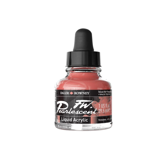 Dlaer Rowney FW Pearlescent Ink Bottle, 29.5ml, Volcano Red, Pack Of 1