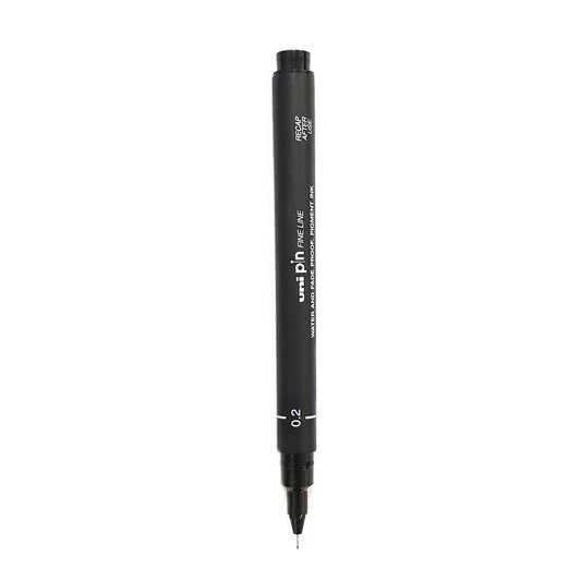 uni-ball PIN-200 0.2mm Fineliner Drawing Pen, Black Ink, Pack of 1