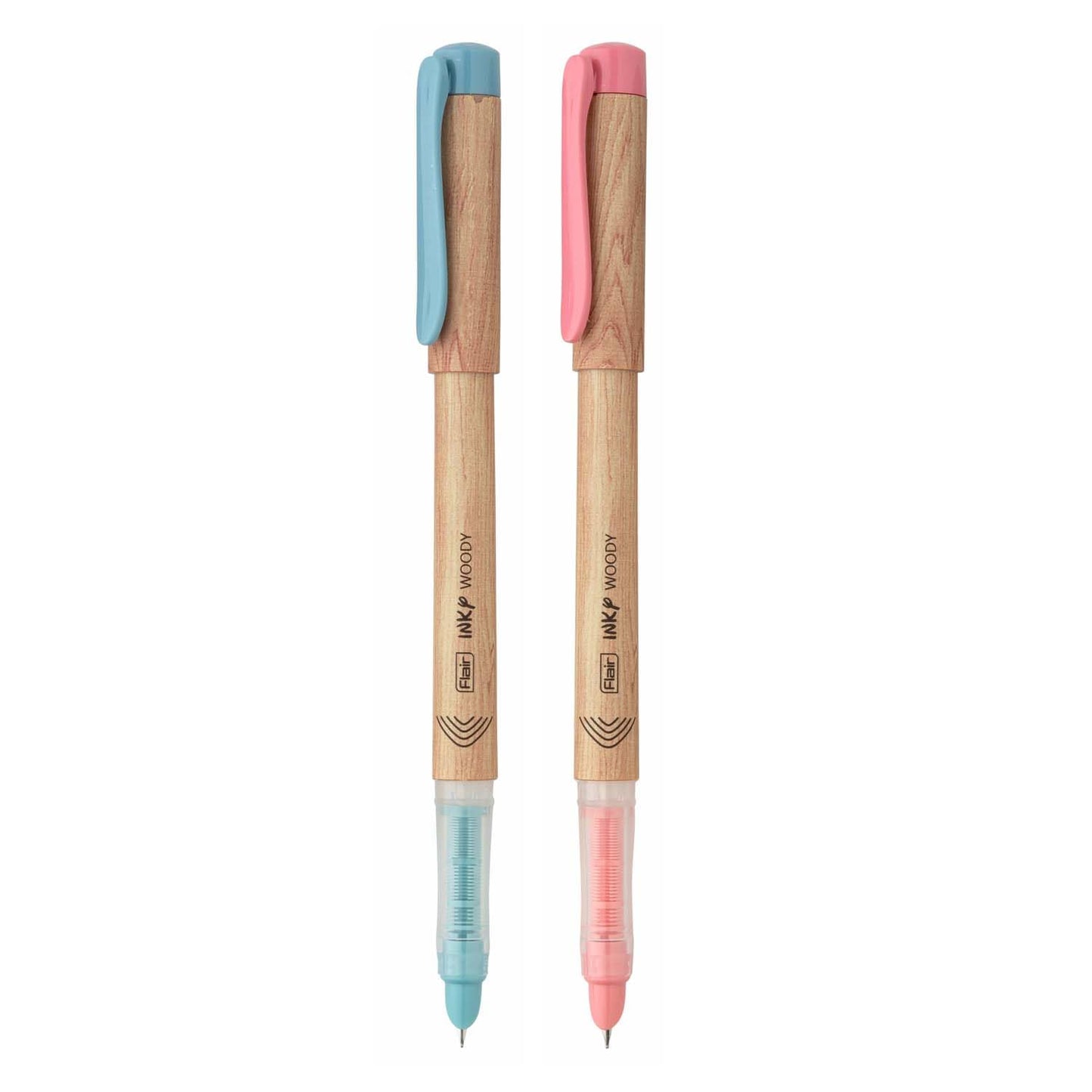 Flair Inky Series Woody Fountain Pen, Blue Ink, Pack of 2