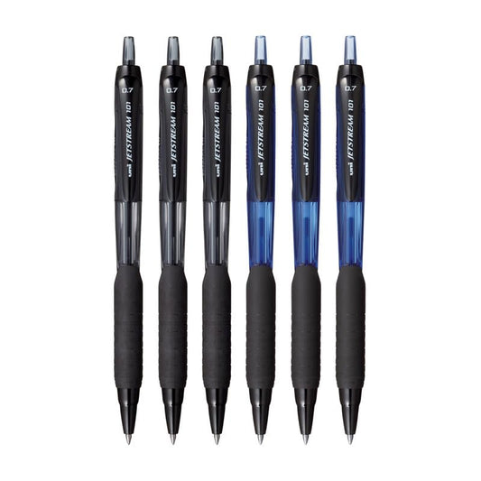 uni-ball Jetstream SXN101 0.7mm Roller Ball Pen, Blue & Black Ink, Pack of 6