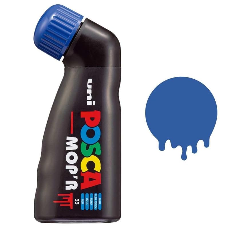 uni-ball Posca MOPR PCM-22 Multi Surface 3-19 mm Round Tip Paint Marker Blue Ink, Pack of 1