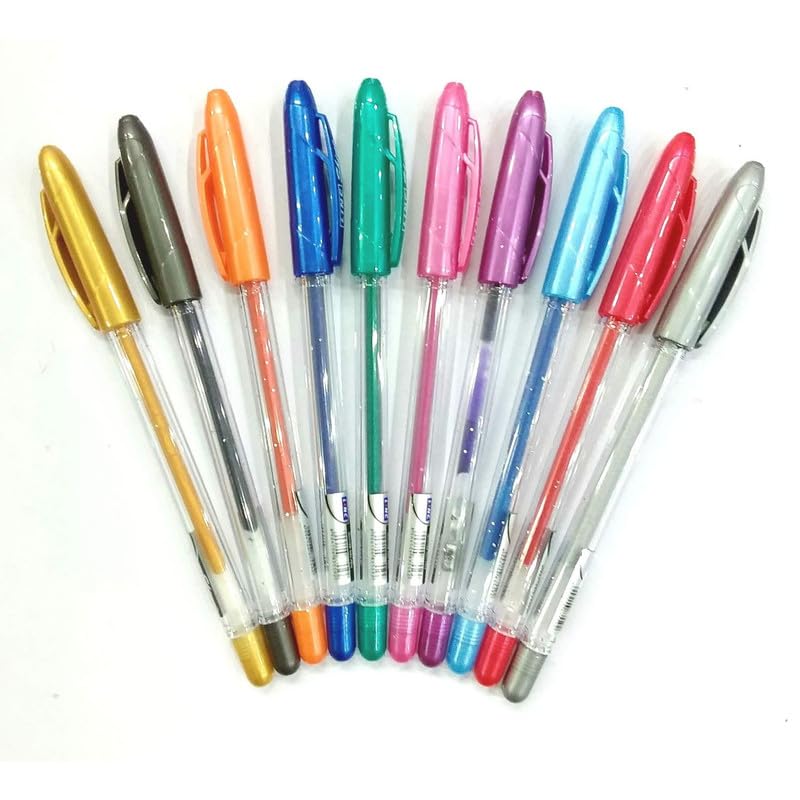 Linc Shine 1.0mm Sparkle Glitter Gel Pen (Set of 10 Ink Shades)