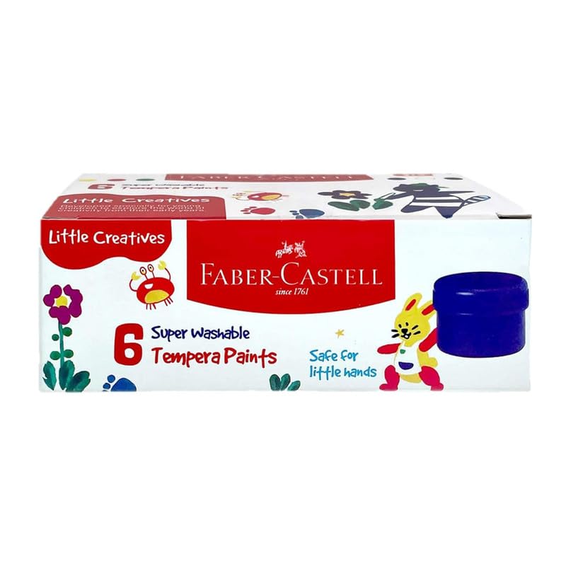 Faber-Castell 144106 Little Creatives Tempera Paints, Set of 6