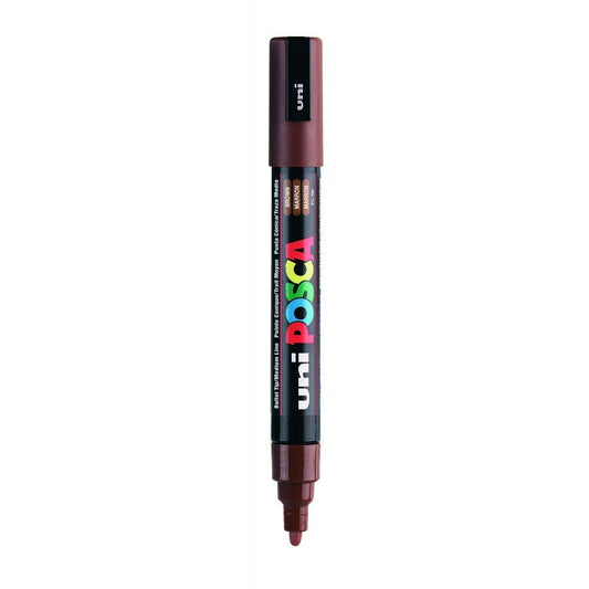 uni-ball Posca 5M 1.8-2.5 mm Bullet Shaped Markers, Brown Ink, Pack of 1