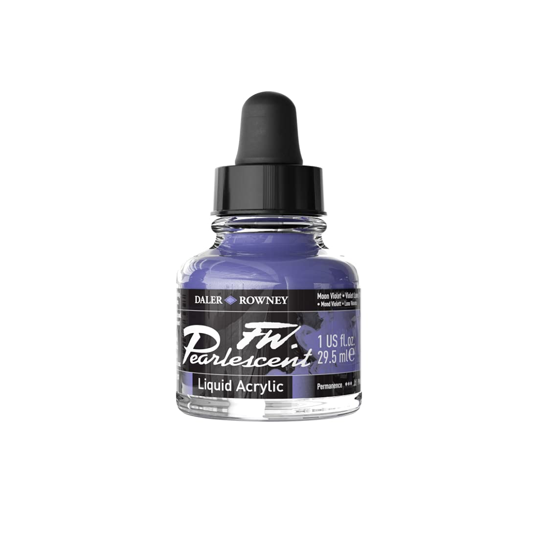 Dlaer Rowney FW Pearlescent Ink Bottle, 29.5ml, Moon Violet, Pack Of 1