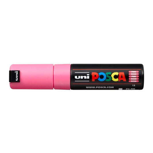 uni-ball Posca PC-8K 8.0 mm Bold Point Chisel Shaped Marker Pen, Pink Ink, Pack of 1