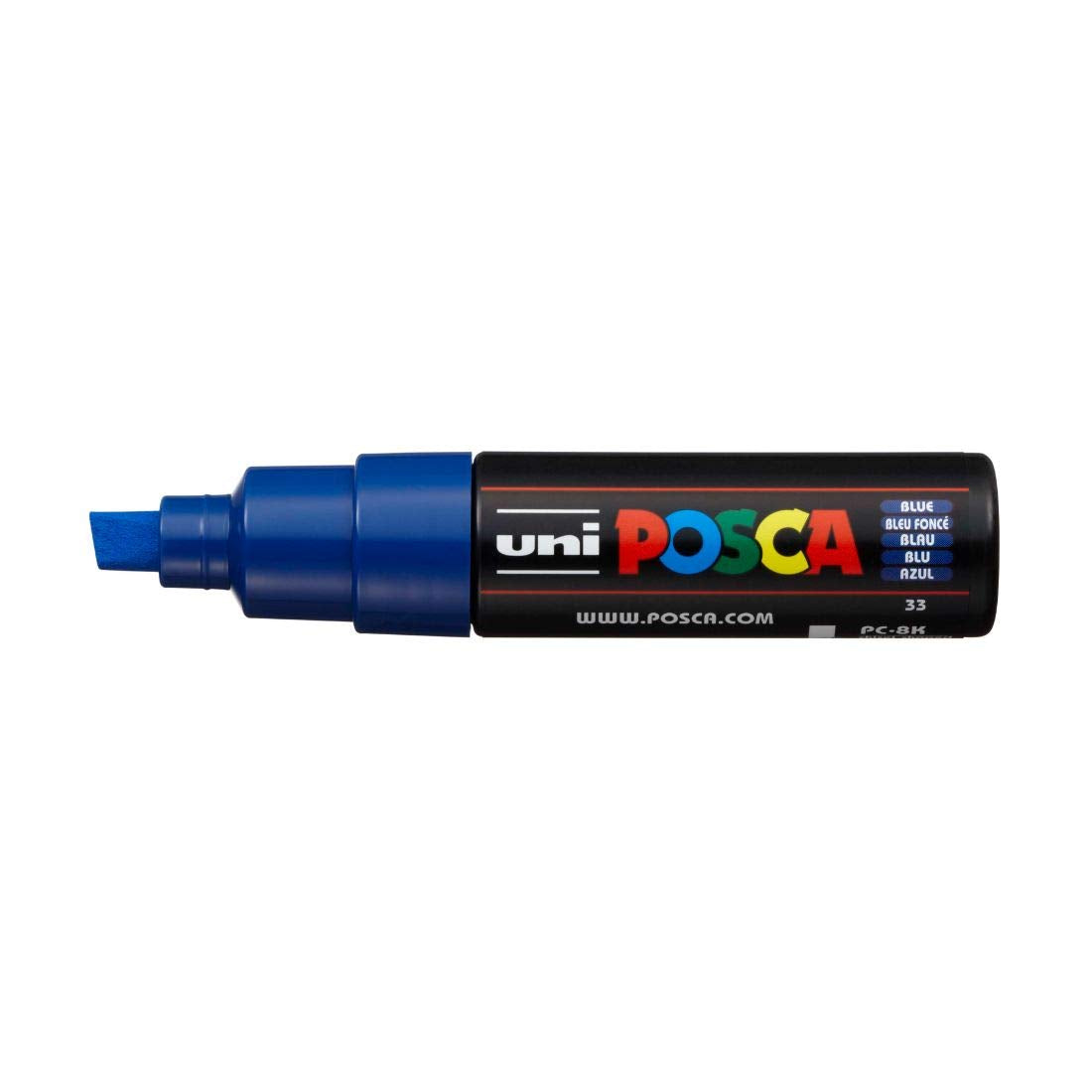 uni-ball Posca PC-8K 8.0 mm Bold Point Chisel Shaped Marker Pen, Blue Ink, Pack of 1