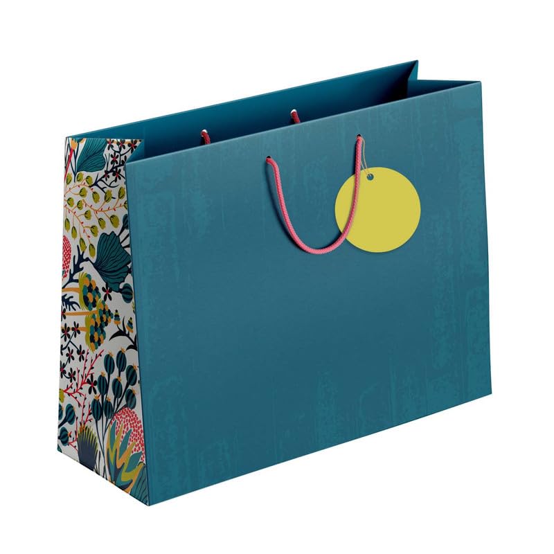 PaperPep Blue Floral Side Print 7"X4"X9" Gifting Paper Bag