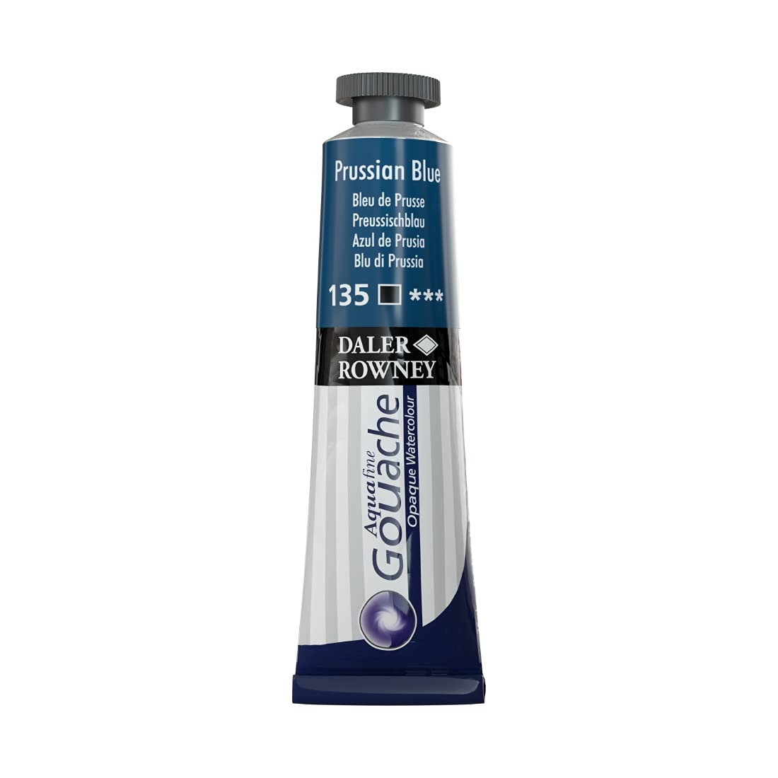 Daler-Rowney Aquafine Gouache Opaque Watercolour Metal tube (15ml- Prussian Blue-135)