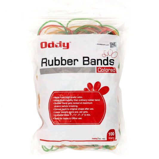 Oddy Rubber Bands - (RB-100-G) - 1.5" Size 100 Grams Poly Pack