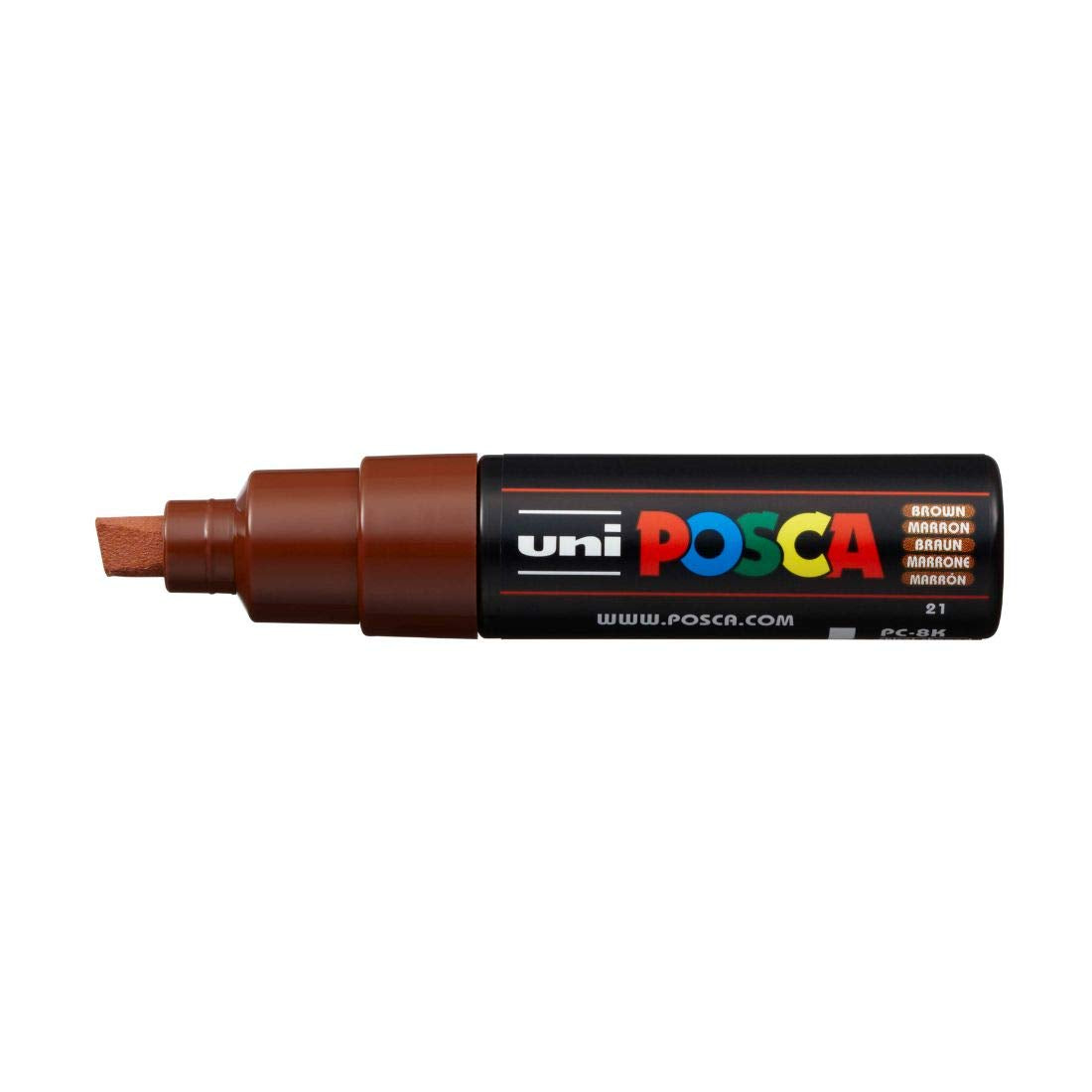 uni-ball Posca PC-8K 8.0 mm Bold Point Chisel Shaped Marker Pen, Brown Ink, Pack of 1