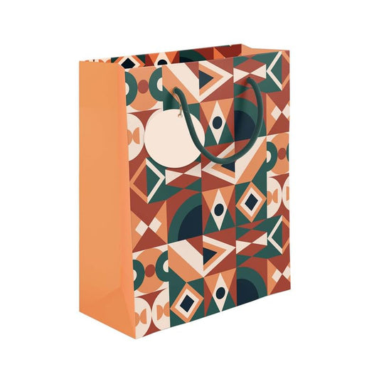 PaperPep Orange Abstract Pattern Print 7"X4"X9" Gifting Paper Bag