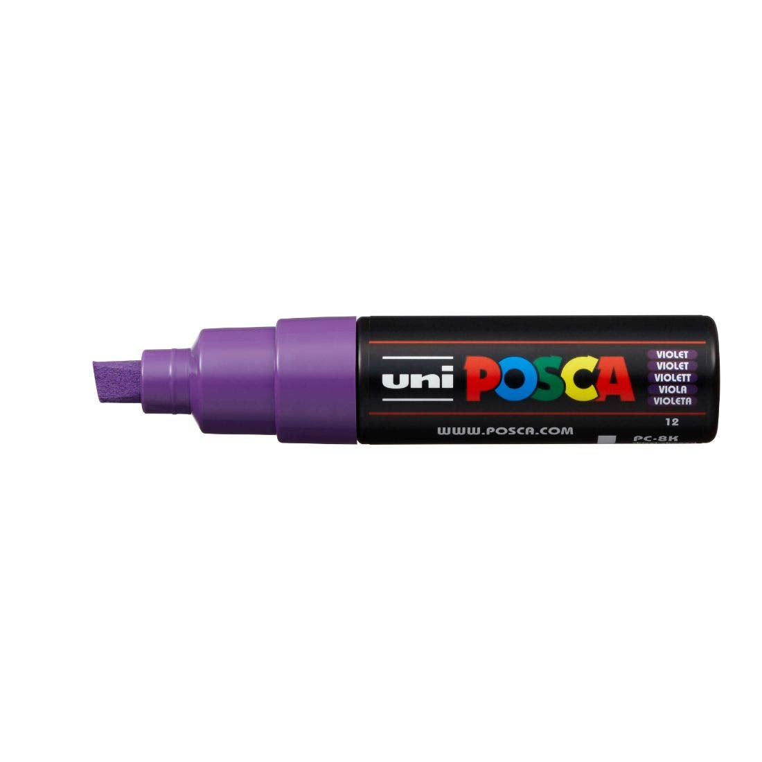 uni-ball Posca PC-8K 8.0 mm Bold Point Chisel Shaped Marker Pen, Violet Ink, Pack of 1