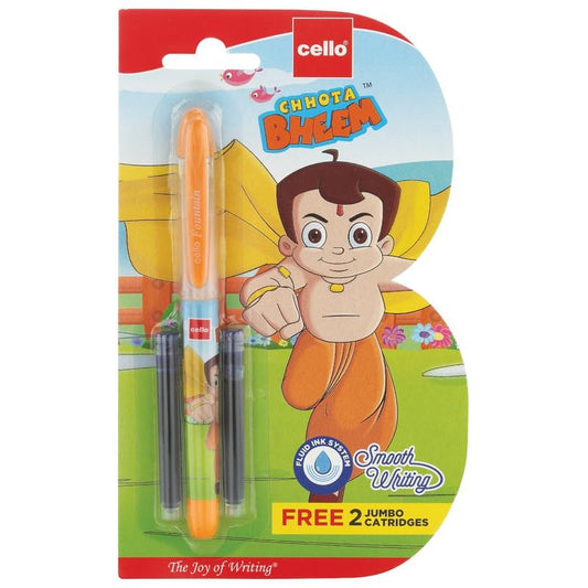 Cello Disney Series Chotta Bheem Fountain Pen, Blue Ink, Pack of 1