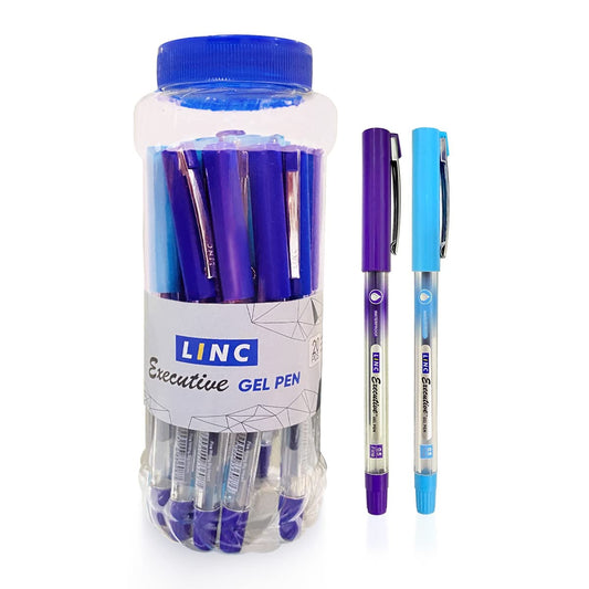 Linc Executive Gel Pen Jar Pack, Blue Ink, Pack of 20 Pens