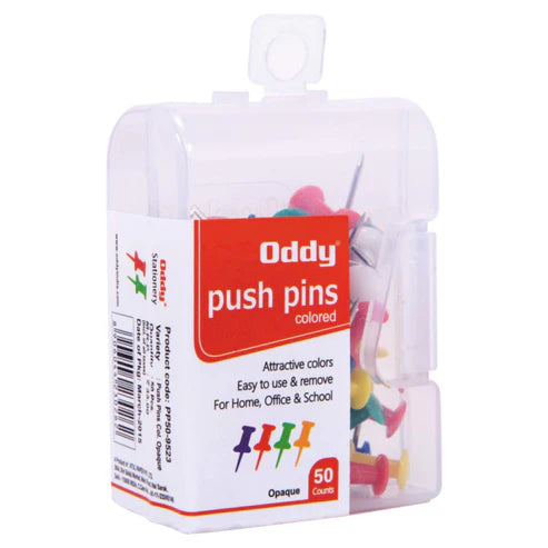 Oddy PUSH PINS, (PP50-9523), 50 Pcs Pack, DAMROO SHAPE