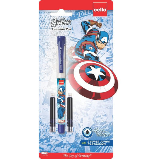 Cello Disney Series Avengers War Edition Fountain Pen , Blue Ink, Pack of 1