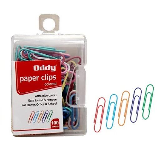 Oddy Paper Clip Colored, (PCC-D100), 100 Pcs. Pack