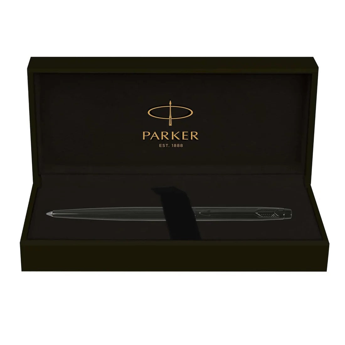 Parker Premium Insignia Engraving Laque BlackMetal Trim Ball Pen, Blue Ink