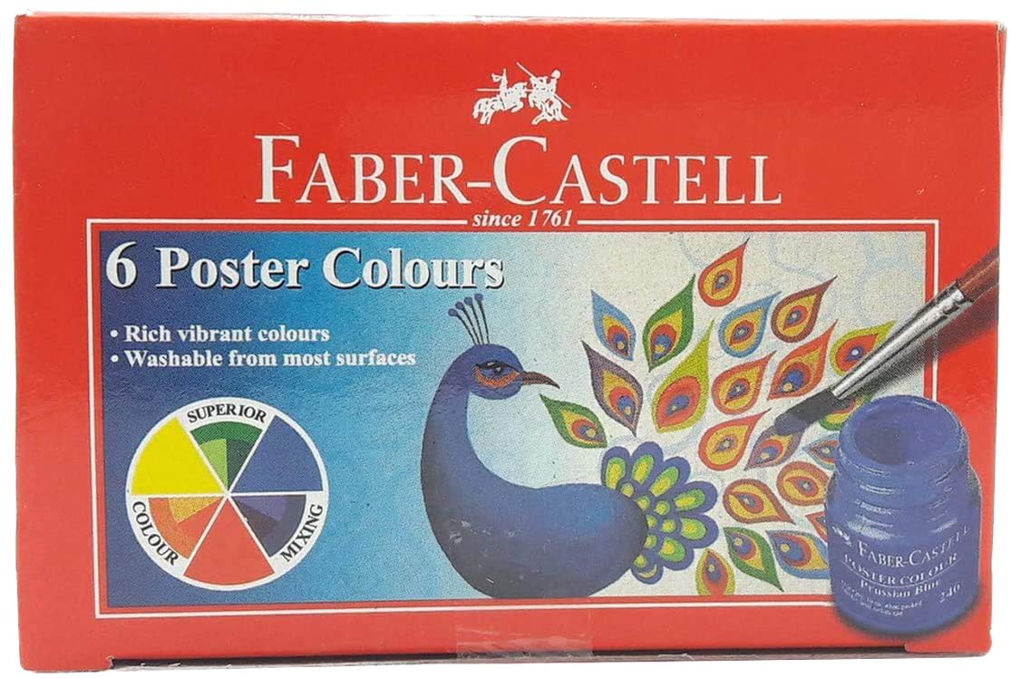 Faber-Castell 575807 Poster Colour, Set of 6