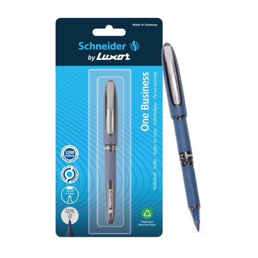 Luxor Schneider One Business Roller Ball Pen - Black | 0.6 mm | 2200 mtrs writing length | Waterproof Ink | Consistent ink flow | Ideal for Professionals-Office essential