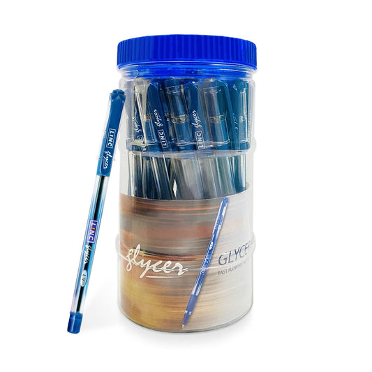 Linc Glycer 0.7mm Ball Pens Jar Pack, Blue Ink, Pack Of 35