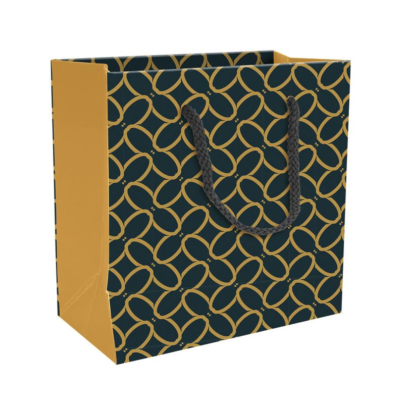 PaperPep Golden Abstract Ornamental Print 6"X3"X6" Gifting Paper Bag