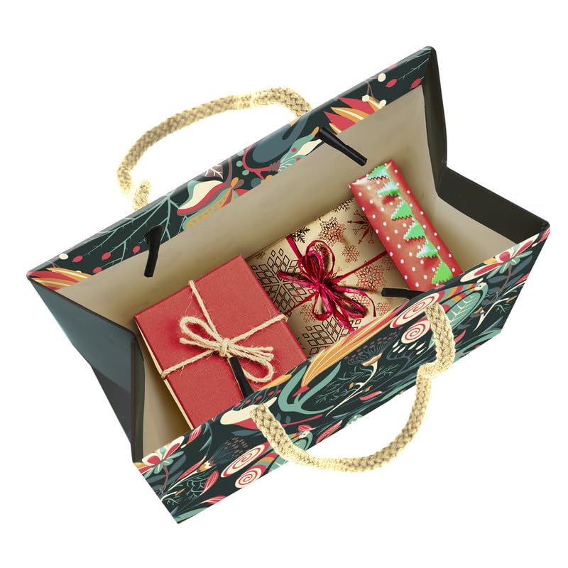 PaperPep Black Floral Print 6"X3"X6" Gifting Paper Bag