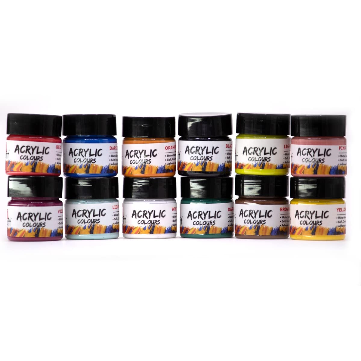 iCraft Acrylic Paint, Home Decor Paint, (20ml) Set 0f 12