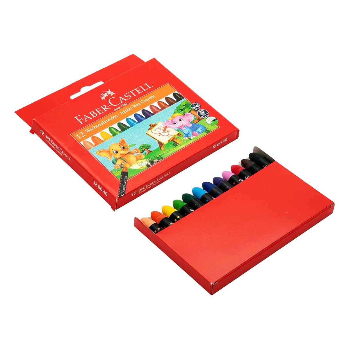 Faber-Castell Wax Crayon Jumbo 90mm, Pack of 12