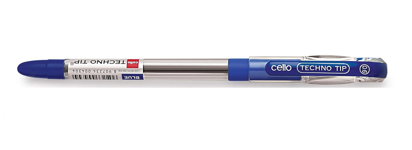 Cello 10 Pcs Techno Tip Ball Pen, Blue Ink, Pack Of 1