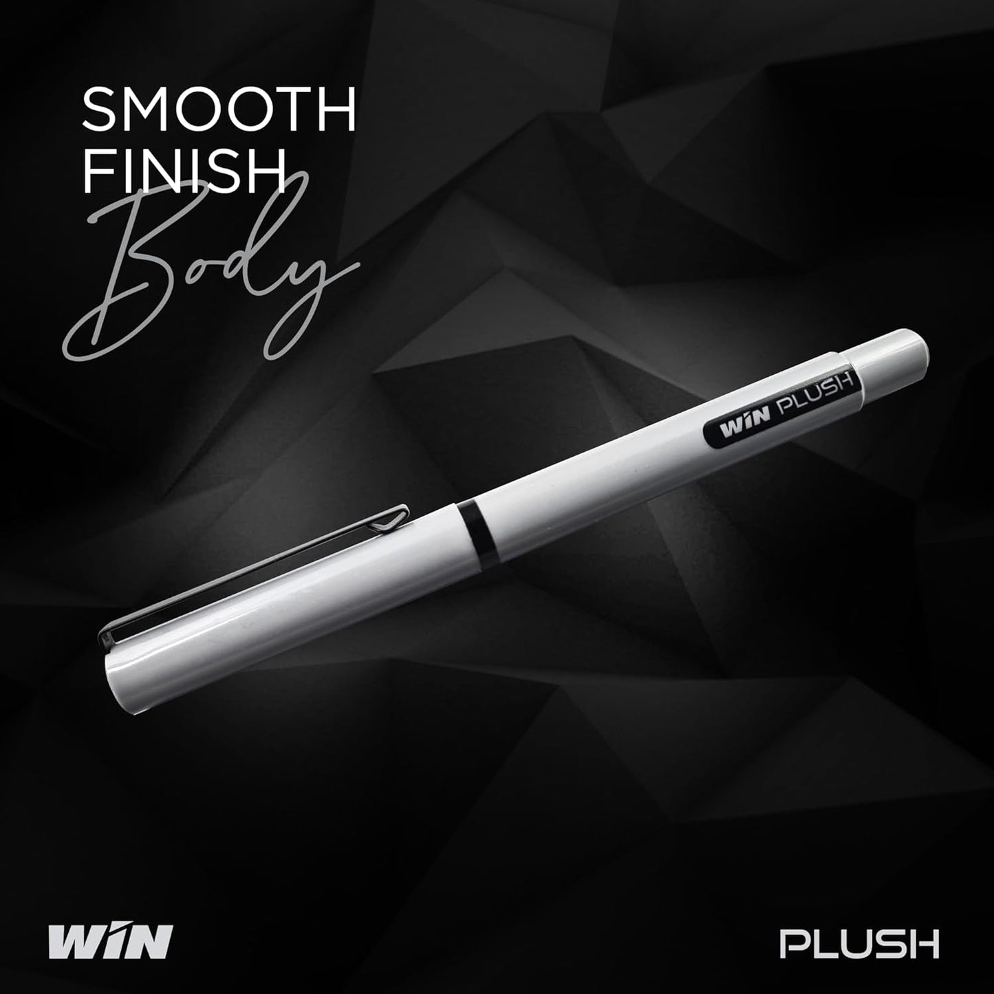 Win Plush Ball Pen, 0.7mm, Black Ink, Blister Pack of 10