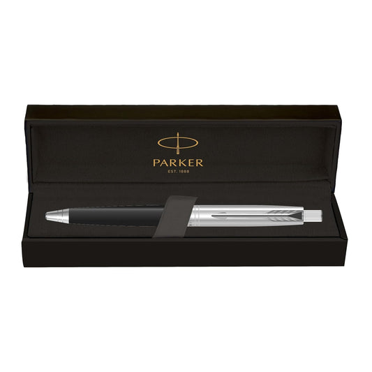 Parker Premium Aster Shiny Black body colour Chrome Trim Ball Pen, Blue Ink, Pack Of 1