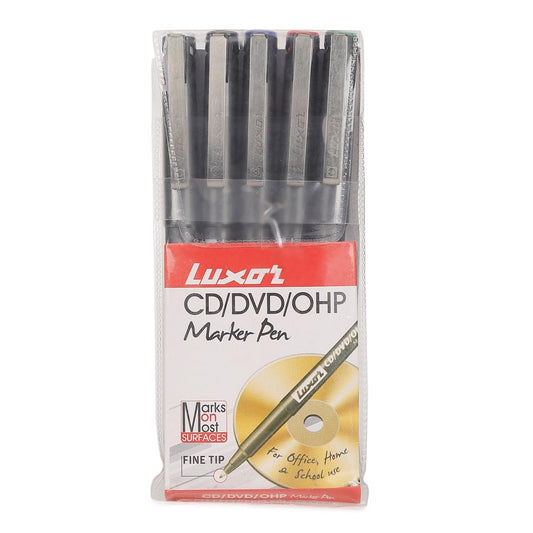 Luxor 968 Ohp Permanent Marker Set Of 5, Fine Black