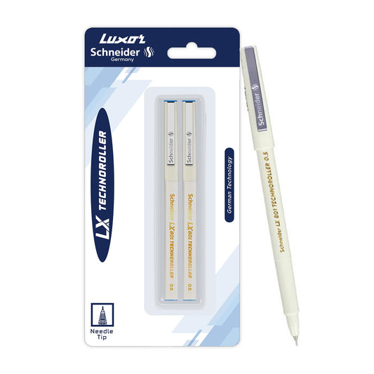 Luxor Schneider LX 801 Technorolle Roller Ball Pen, Pack of 2 - Blue