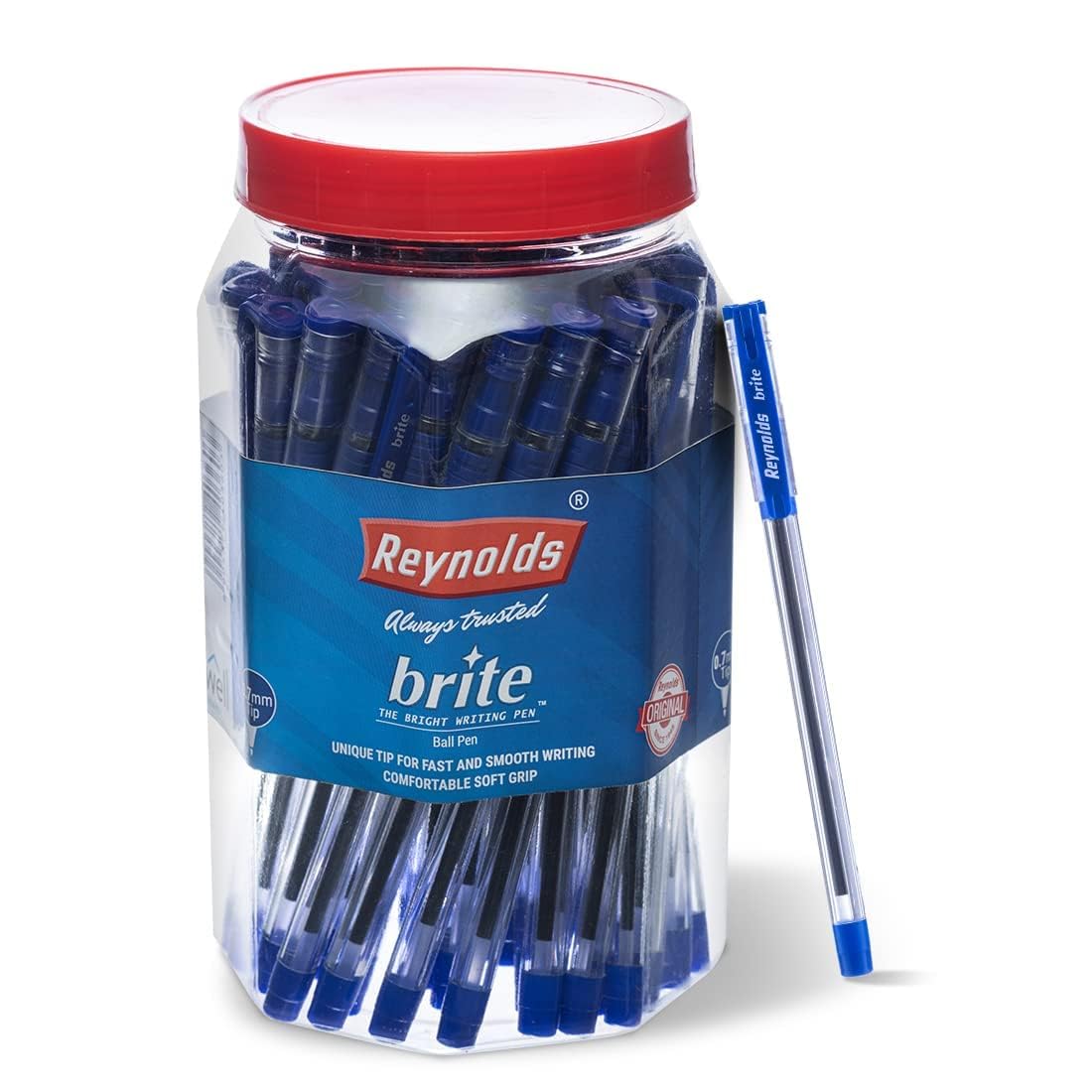 Reynolds BRITE 50 CT Pen Jar, Blue Ink, Pack Of 1