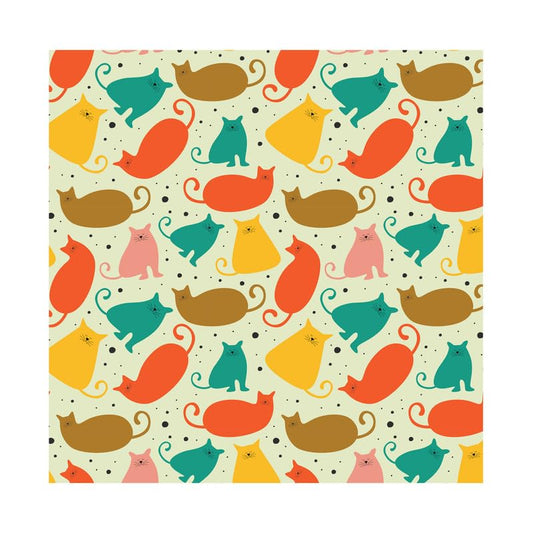 PaperPep Multicolor Cute Cats Print 19"X29" Gift Wrapping Paper, Pack of 5