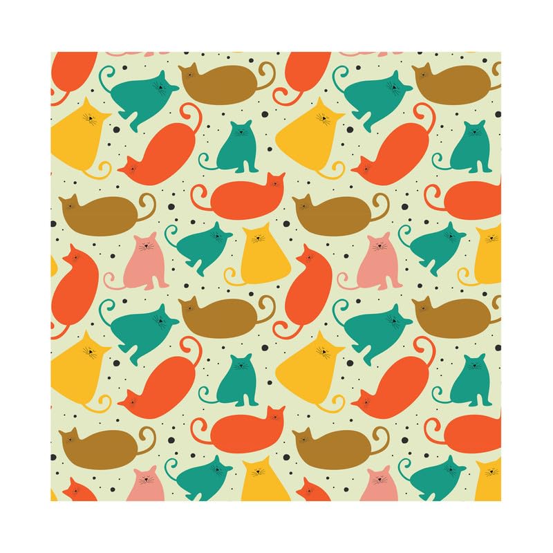 PaperPep Multicolor Cute Cats Print Gift Wrapping Paper 19"X29" Pack of 10 Sheets