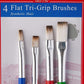 Faber-Castell Paint Brush Tri Grip Synthetic Hair Flat Assorted Set 4 (Brush No. 1, 2, 4,6)