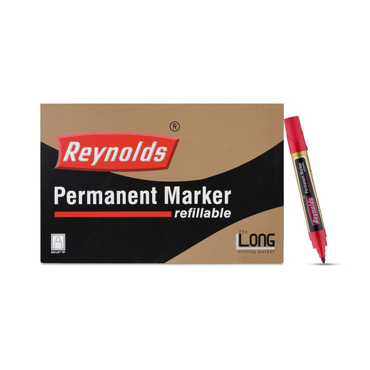 Reynolds Permanent Marker 10 CT Pen, Red Ink, Pack Of 1