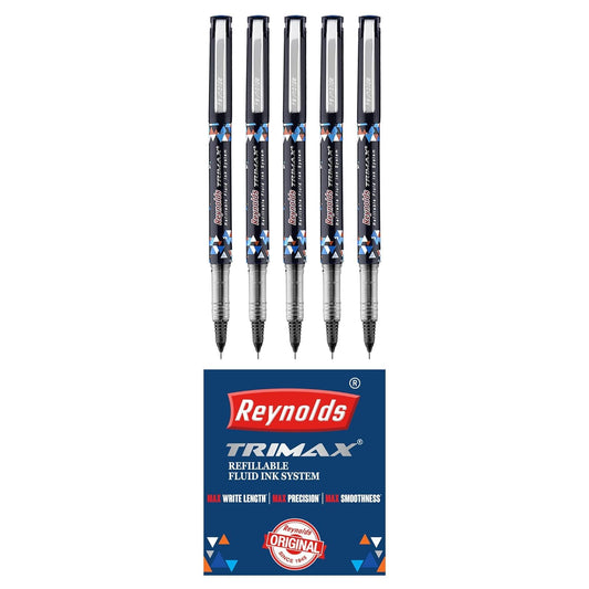 Reynolds TRIMAX 5 Pcs Pen, Black Ink, Pack Of 1