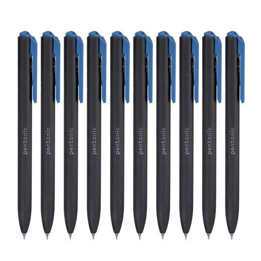 Pentonic 0.7mm Switch Retractable Ball Point Pen | Blue Ink | Pack of 10