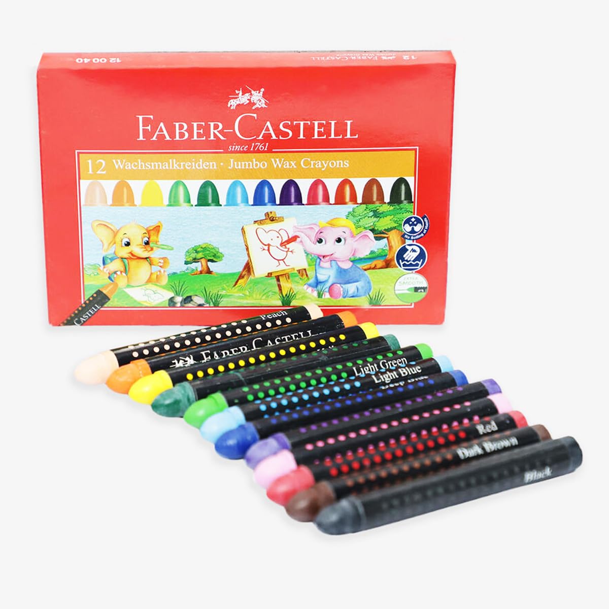 Faber-Castell Wax Crayon Jumbo 90mm, Pack of 12