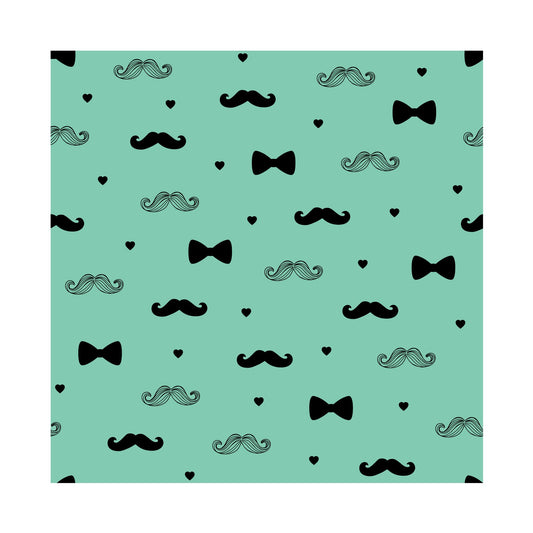 PaperPep Green Moustache Print 19"X29" Gift Wrapping Paper, Pack of 5