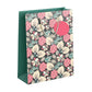 PaperPep Teal Floral & Solid Print 10"X4.75"X13.75" Gifting Paper Bag