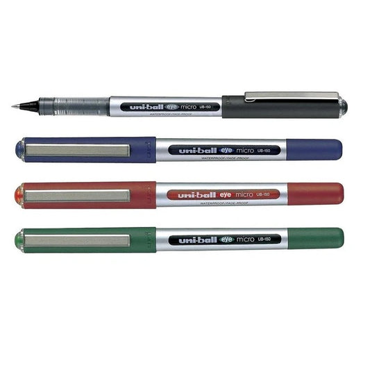 uni-ball UB150 0.5mm Eye Roller Ball Pen (Blue, Black, Green & Red Ink, Pack of 4)