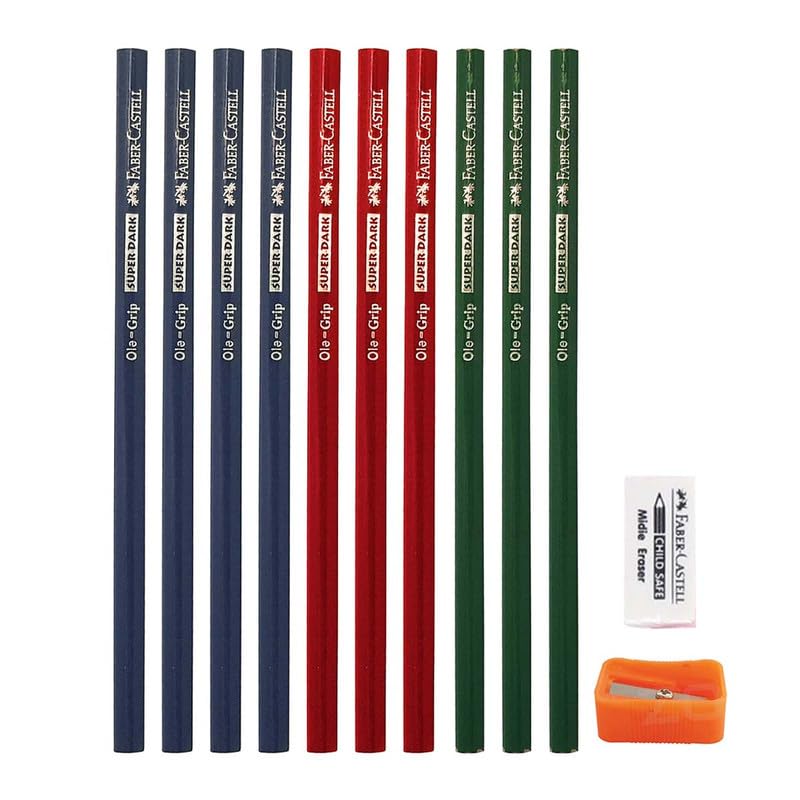 Faber-Castell 1000-01BB 10 OLE Pencil with Eraser