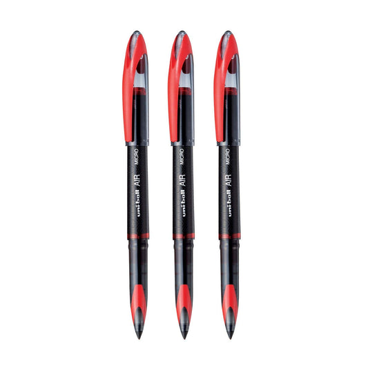 uni-ball Air UBA188M 0.5mm Roller Ball Pen, Red Ink, Pack of 3