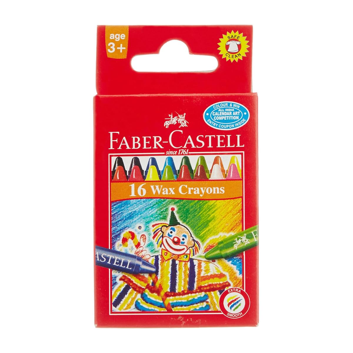 Faber-Castell Wax Crayon Regular Long 75mm, Pack of 16